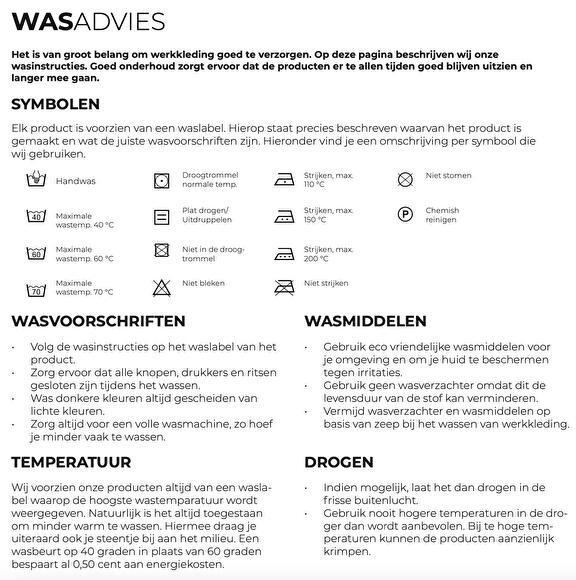 Wasadvies bedrijfskleding van Haen en de Berkel 
